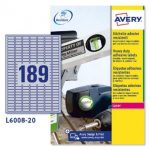 ΕΤΙΚΕΤΕΣ ΑΣΗΜΙ HEAVY DUTY LASER 25.4X10 189 ΦΥΛΛΟ ΠΑΚΕΤΟ 20 ΦΥΛΛΩΝ AVERY ZWECKFORM