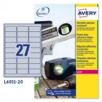 ΕΤΙΚΕΤΕΣ ΑΣΗΜΙ HEAVY DUTY LASER 63.5X29.6 27 ΦΥΛΛΟ ΠΑΚΕΤΟ 20 ΦΥΛΛΩΝ AVERY ZWECKFORM