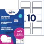 ΕΤΙΚΕΤΕΣ ΟΝΟΜΑΤΟΣ ΑΦΑΙΡΟΥΜΕΝΕΣ INKJET 80 X 50MM, 10 ΦΥΛΛΟ ΠΑΚΕΤΟ 20 ΦΥΛΛΩΝ AVERY ZWECKFORM