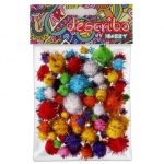 POMPONS GLITTER ΔΙΑΦΟΡΑ ΧΡΩΜΑΤΑ 80 ΤΕΜΑΧΙΑ ΜΕΓΕΘΟΣ 10 ΜΜ 15 MM 20 ΜΜ 25 ΜΜ DESCRIBO * CN *