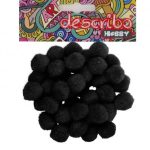 POMPONS ΜΑΥΡΟ ΧΡΩΜΑ 50 ΤΕΜAΧΙΑ ΜΕΓΕΘΟΣ 25 MM DESCRIBO * CN*