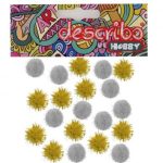 POMPONS GLITTER ΧΡΥΣΟ - ΑΣΗΜΙ ΣΕΤ 20 ΤΕΜAΧΙΩΝ ΜΕΓΕΘΟΣ 25 MM DESCRIBO * CN *
