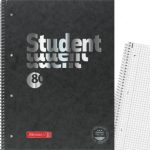 ΤΕΤΡΑΔΙΟ ΣΠΙΡΑΛ Α4 ΚΑΡΕ ΜΕ ΤΡΥΠΕΣ ΚΑ ΠΕΡΦΟΡΕ, STUDENT BLACK  ΜΕ ΥΨ. ΠΟΙΟΤΗΤΑΣ ΕΞΩΦΥΛΛΟ (335GSM), 160ΣΕΛ. 90GSM BRUNNEN