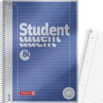 ΤΕΤΡΑΔΙΟ ΣΠΙΡΑΛ Α4 ΜΕ ΤΡΥΠΕΣ ΚΑΙ ΠΕΡΦΟΡΕ, STUDENT METALLIC BLUE ΕΞΩΦΥΛΛΟ, 160ΣΕΛ. 90GSM BRUNNEN