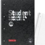 ΤΕΤΡΑΔΙΟ ΣΠΙΡΑΛ Α4 ΜΕ ΤΡΥΠΕΣ ΚΑΙ ΠΕΡΦΟΡΕ, STUDENT BLACK  ΜΕ ΥΨ. ΠΟΙΟΤΗΤΑΣ ΕΞΩΦΥΛΛΟ (335GSM), 160ΣΕΛ. 90GSM BRUNNEN
