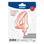 ΜΠΑΛΟΝΙ *ΑΡΙΘΜΟΣ 4 METΑΛΛΙΖΕ ΧΡΩΜΑ ROSEGOLD - SILVER 1 ΤΕΜΑΧΙΟ, ΜΕΓΕΘΟΣ 40CM STYLEX