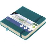 SKETCHBOOK 12 X 12CM DARK TURQUOISE 140GR, 160ΣΕΛ. ΜΕ ΛΑΣΤΙΧΟ ΚΑΙ ΣΚΛΗΡΟ ΕΞΩΦΥΛΛΟ KANGARO