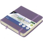 SKETCHBOOK 12 X 12CM HEATHER PURPLE 140GR, 160ΣΕΛ. ΜΕ ΛΑΣΤΙΧΟ ΚΑΙ ΣΚΛΗΡΟ ΕΞΩΦΥΛΛΟ KANGARO