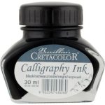 ΜΕΛΑΝΙ ΚΑΛΛΙΓΡΑΦΙΑΣ ΣΕ ΓΥΑΛΙΝΟ ΜΠΟΥΚΑΛΙ 30ML ΧΡΩΜΑ ΜΑΥΡΟ CRETACOLOR
